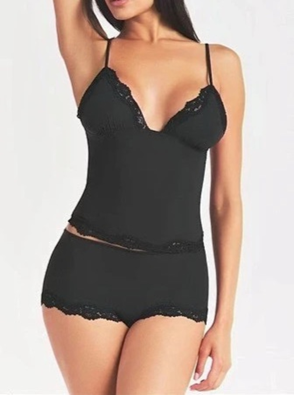 SKIMS Fits Everybody Lace Triangle Cami And Boy Short Set